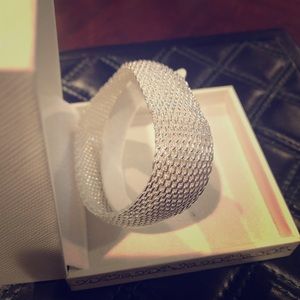 925 sterling silver mesh bracelet flexible large